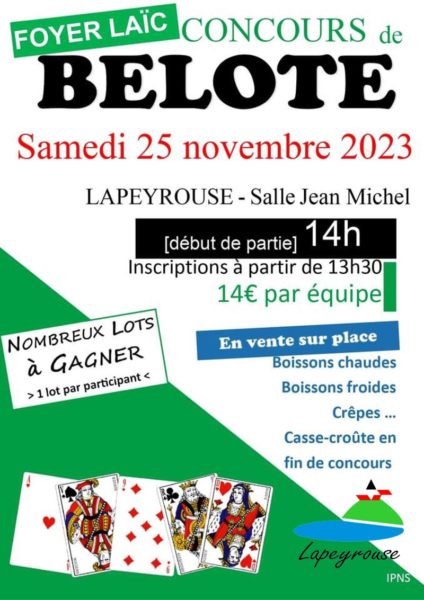 Concours belote 25-11-2023